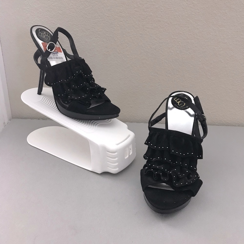 BCBG Black suede heels